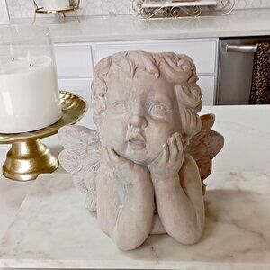 NEW! SHABBY CHIC GARDEN ANGEL CHERUB PLANTER DECOR